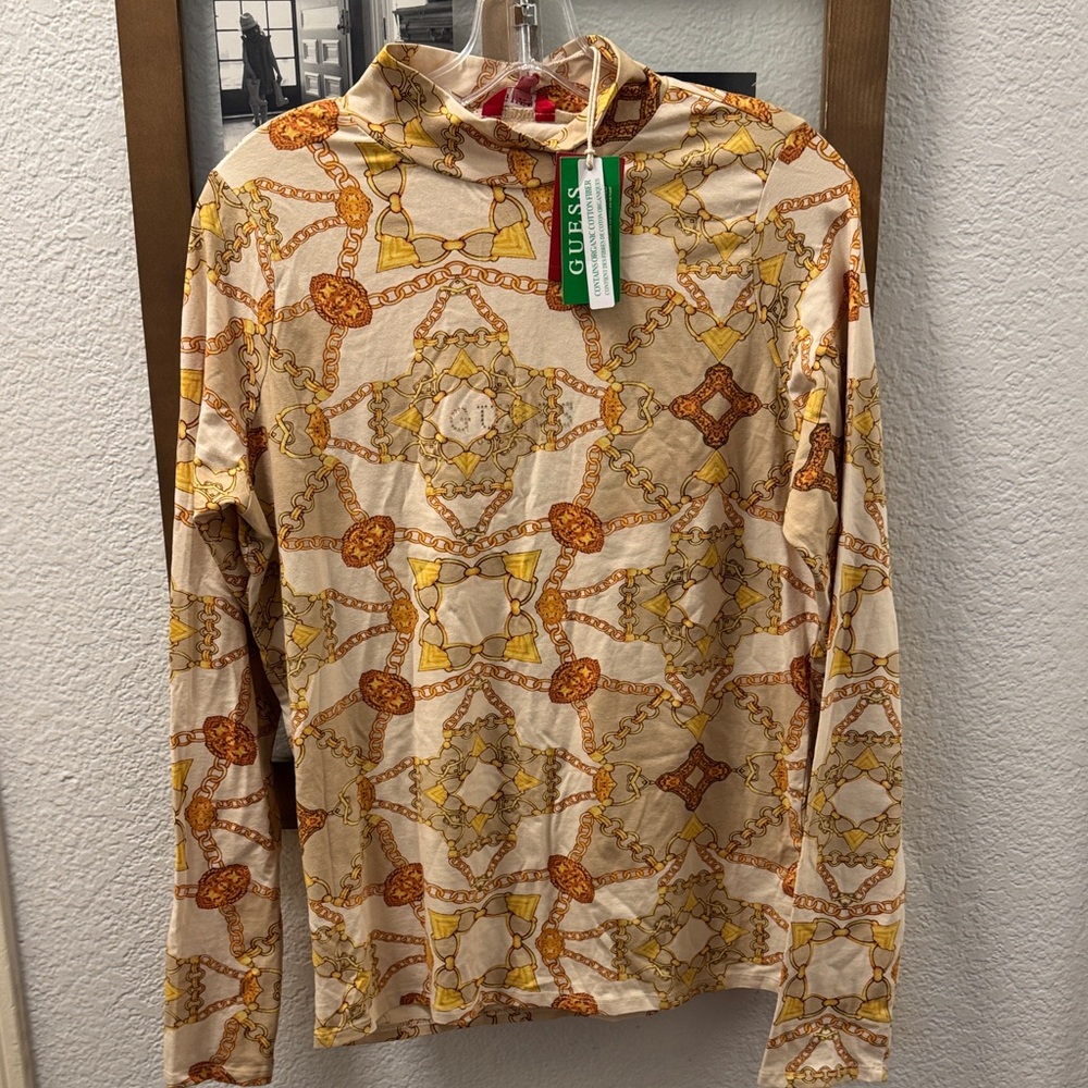 Guess Chain Print Long Sleeve Top